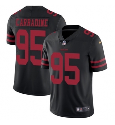 Youth Nike San Francisco 49ers #95 Tank Carradine Black Vapor Untouchable Limited Player NFL Jersey