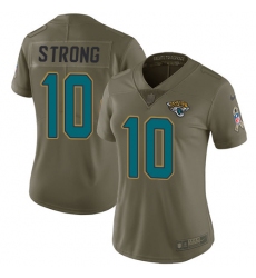 Women's Nike Jacksonville Jaguars #10 Jaelen Strong Limited Olive 2017 Salute to Service NFL Jersey