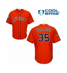 Youth Houston Astros #35 Justin Verlander Authentic Orange Alternate Cool Base 2019 World Series Bound Baseball Jersey
