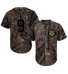 Men's Majestic Houston Astros #9 Marwin Gonzalez Authentic Camo Realtree Collection Flex Base MLB Jersey