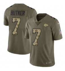 Men's Nike Kansas City Chiefs #7 Harrison Butker Limited Olive/Camo 2017 Salute to Service NFL Jersey