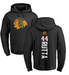 NHL Adidas Chicago Blackhawks #44 Jan Rutta Black Backer Pullover Hoodie