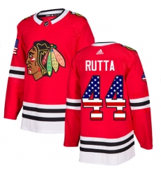 Youth Adidas Chicago Blackhawks #44 Jan Rutta Authentic Red USA Flag Fashion NHL Jersey
