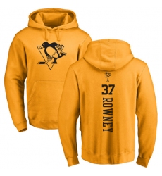 NHL Adidas Pittsburgh Penguins #37 Carter Rowney Gold One Color Backer Pullover Hoodie