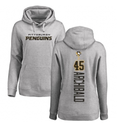 NHL Women's Adidas Pittsburgh Penguins #45 Josh Archibald Ash Backer Pullover Hoodie