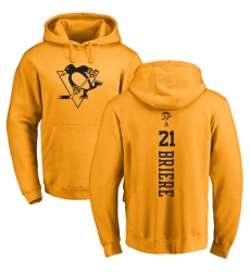 NHL Adidas Pittsburgh Penguins #21 Michel Briere Gold One Color Backer Pullover Hoodie