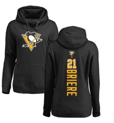 NHL Women's Adidas Pittsburgh Penguins #21 Michel Briere Black Backer Pullover Hoodie