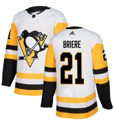 Youth Adidas Pittsburgh Penguins #21 Michel Briere Authentic White Away NHL Jersey