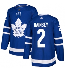 Men's Adidas Toronto Maple Leafs #2 Ron Hainsey Premier Royal Blue Home NHL Jersey