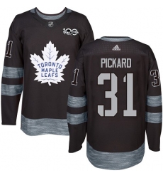 Men's Adidas Toronto Maple Leafs #31 Calvin Pickard Authentic Black 1917-2017 100th Anniversary NHL Jersey
