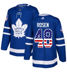 Men's Adidas Toronto Maple Leafs #48 Calle Rosen Authentic Royal Blue USA Flag Fashion NHL Jersey