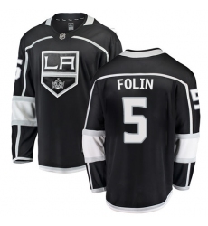 Youth Los Angeles Kings #5 Christian Folin Authentic Black Home Fanatics Branded Breakaway NHL Jersey