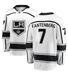 Men's Los Angeles Kings #7 Oscar Fantenberg Authentic White Away Fanatics Branded Breakaway NHL Jersey