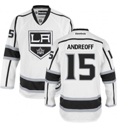 Women's Reebok Los Angeles Kings #15 Andy Andreoff Authentic White Away NHL Jersey