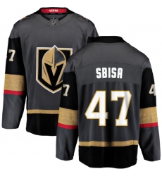 Youth Vegas Golden Knights #47 Luca Sbisa Authentic Black Home Fanatics Branded Breakaway NHL Jersey