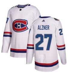 Youth Adidas Montreal Canadiens #27 Karl Alzner Authentic White 2017 100 Classic NHL Jersey