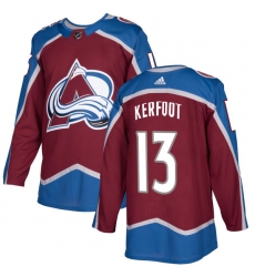 Youth Adidas Colorado Avalanche #13 Alexander Kerfoot Authentic Burgundy Red Home NHL Jersey
