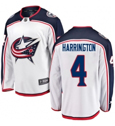 Men's Columbus Blue Jackets #4 Scott Harrington Fanatics Branded White Away Breakaway NHL Jersey