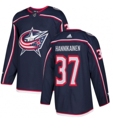 Youth Adidas Columbus Blue Jackets #37 Markus Hannikainen Premier Navy Blue Home NHL Jersey