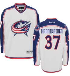 Youth Reebok Columbus Blue Jackets #37 Markus Hannikainen Authentic White Away NHL Jersey