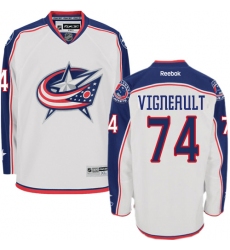Women's Reebok Columbus Blue Jackets #74 Sam Vigneault Authentic White Away NHL Jersey