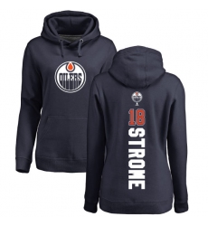 NHL Women's Adidas Edmonton Oilers #18 Ryan Strome Navy Blue Backer Pullover Hoodie