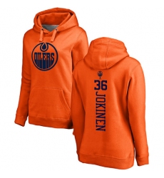 NHL Women's Adidas Edmonton Oilers #36 Jussi Jokinen Orange One Color Backer Pullover Hoodie
