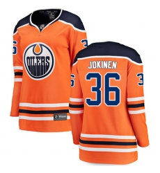 Women's Edmonton Oilers #36 Jussi Jokinen Fanatics Branded Orange Home Breakaway NHL Jersey