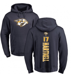 NHL Adidas Nashville Predators #17 Scott Hartnell Navy Blue Backer Pullover Hoodie