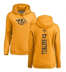 NHL Women's Adidas Nashville Predators #17 Scott Hartnell Gold One Color Backer Pullover Hoodie