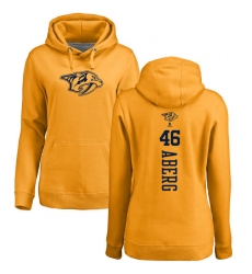 NHL Women's Adidas Nashville Predators #46 Pontus Aberg Gold One Color Backer Pullover Hoodie