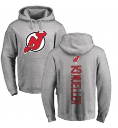 NHL Adidas New Jersey Devils #25 Mirco Mueller Ash Backer Pullover Hoodie