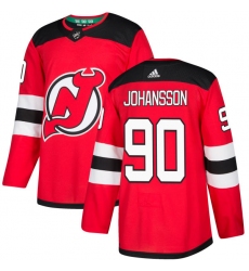 Men's Adidas New Jersey Devils #90 Marcus Johansson Authentic Red Home NHL Jersey