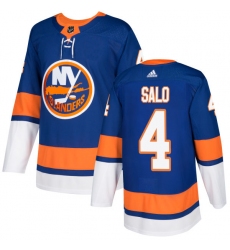 Youth Adidas New York Islanders #4 Robin Salo Premier Royal Blue Home NHL Jersey