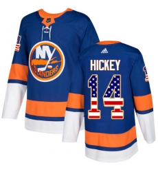 Youth Adidas New York Islanders #14 Thomas Hickey Authentic Royal Blue USA Flag Fashion NHL Jersey