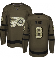 Men's Adidas Philadelphia Flyers #8 Robert Hagg Authentic Green Salute to Service NHL Jersey