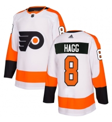 Men's Adidas Philadelphia Flyers #8 Robert Hagg Authentic White Away NHL Jersey