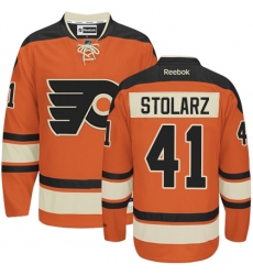 Women's Reebok Philadelphia Flyers #41 Anthony Stolarz Authentic Orange New Third NHL Jersey