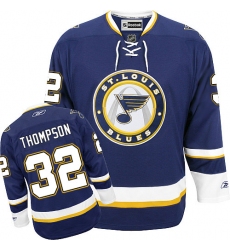 Youth Reebok St. Louis Blues #32 Tage Thompson Premier Navy Blue Third NHL Jersey