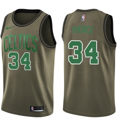 Men's Nike Boston Celtics #34 Paul Pierce Swingman Green Salute to Service NBA Jersey