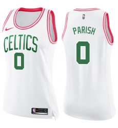 Women's Nike Boston Celtics #0 Robert Parish Swingman White/Pink Fashion NBA Jersey