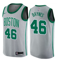 Men's Nike Boston Celtics #46 Aron Baynes Swingman Gray NBA Jersey - City Edition