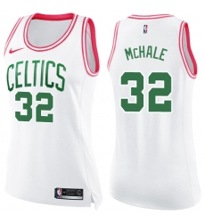 Women's Nike Boston Celtics #32 Kevin Mchale Swingman White/Pink Fashion NBA Jersey