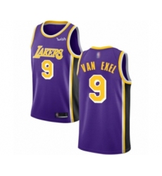 Men's Los Angeles Lakers #9 Nick Van Exel Authentic Purple Basketball Jerseys - Icon Edition