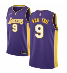Men's Nike Los Angeles Lakers #9 Nick Van Exel Authentic Purple NBA Jersey - Icon Edition