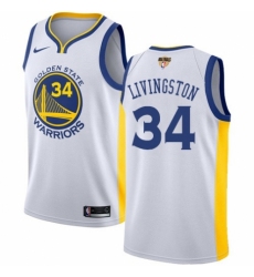 Youth Nike Golden State Warriors #34 Shaun Livingston Authentic White Home 2018 NBA Finals Bound NBA Jersey - Association Edition