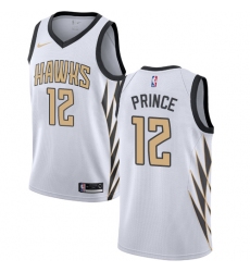Men's Nike Atlanta Hawks #12 Taurean Prince Swingman White NBA Jersey - City Edition
