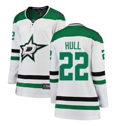 Women's Dallas Stars #22 Brett Hull Authentic White Away Fanatics Branded Breakaway NHL Jersey