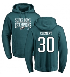 Nike Philadelphia Eagles #30 Corey Clement Green Super Bowl LII Champions Pullover Hoodie