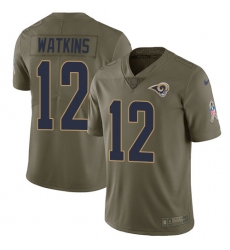 Youth Nike Los Angeles Rams #12 Sammy Watkins Limited Olive 2017 Salute to Service NFL Jersey